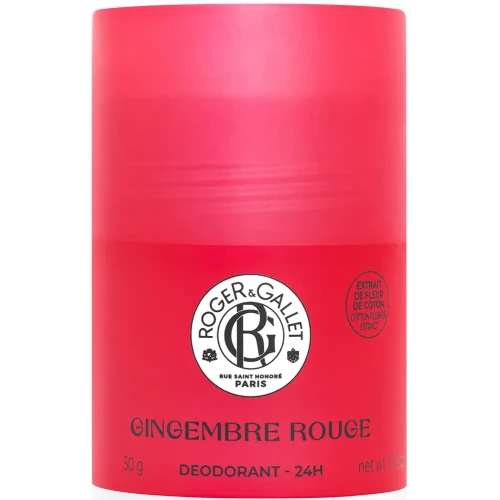 Roger & Gallet Gingembre Rouge dezodorant, sztyft 50 g - O zapachu imbiru i kwiatu bawełny, zapewnia ochronę przez cały dzień