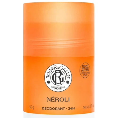 Roger & Gallet Neroli dezodorant, sztyft 50 g - O zapachu gorzkiej pomarańczy i kwiatu bawełny, zapewnia ochronę przez cały dzień