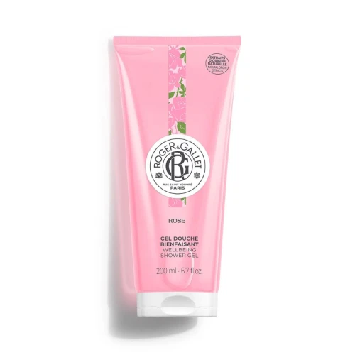 Roger & Gallet Żel pod prysznic well-being Rose, 200 ml - Włoska mandarynka - Róża damasceńska - Piżmo