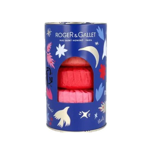 Roger & Gallet zestaw mydeł zapachowych, 3 x 100 g - 3 zapachy Gingembre Rouge, Fleur de Figuier i Rose do codziennej pielęgnacji skóry