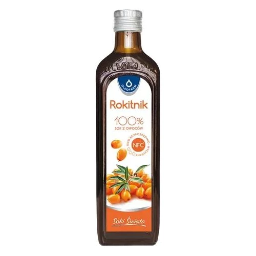 Oleofarm Rokitnik 100% sok z owoców, 490ml - Do rozcieńczania, zdrowy napój bez cukru
