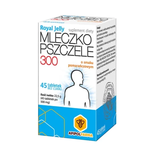 Royal Jelly Mleczko pszczele 300, 45 tabletek - Ze składnikami dla witalności i lepszego samopoczucia