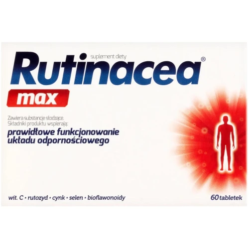 Rutinacea Max, 60 tabletek - Z witaminą C, rutozydem, cynkiem i bioflawonoidami