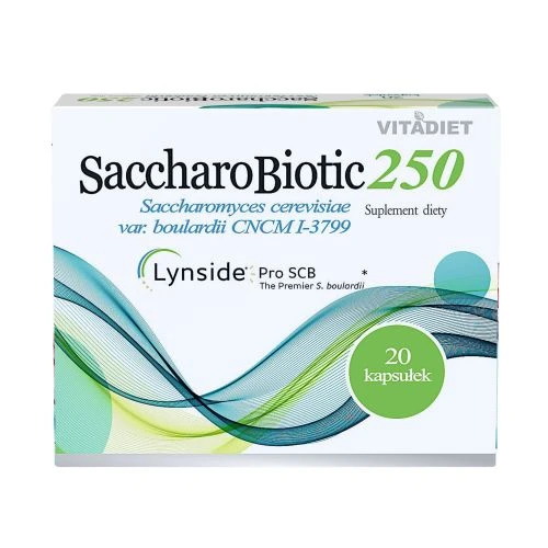 SaccharoBiotic250, 20 kapsułek - Probiotyk wspierający prawidłowe funkcjonowanie jelit