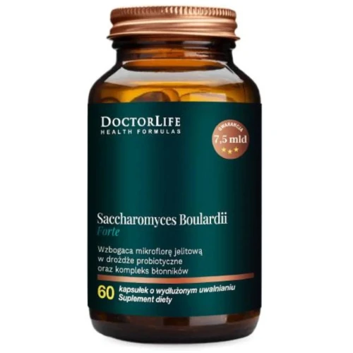 Doctor Life Saccharomyces Boulardii Forte, 60 kapsułek - Wzbogaca mikroflorę jelitową 