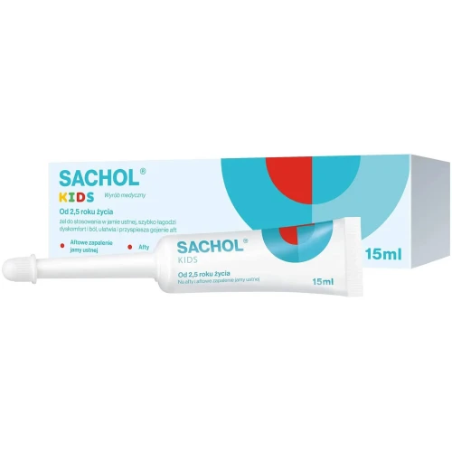Sachol Kids, żel 15 ml - Na afty dla dzieci od 2,5 roku życia