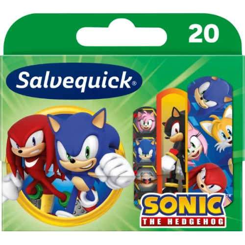 Salvequick Sonic, wodoodporne plastry dla dzieci, 20 sztuk - Elastyczne, oddychające i hipoalergiczne