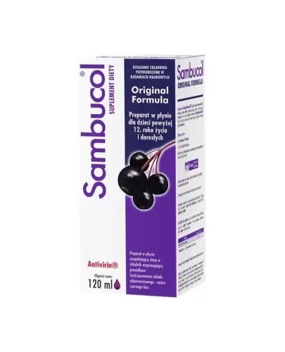 Sambucol Original Formula płyn, 120 ml  - Z ekstraktem z owoców czarnego bzu