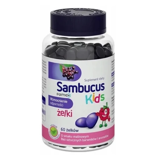 Sambucus Kids Żelki, 60 sztuk - Żelki z czarnym bzem, cynkiem i witaminą C