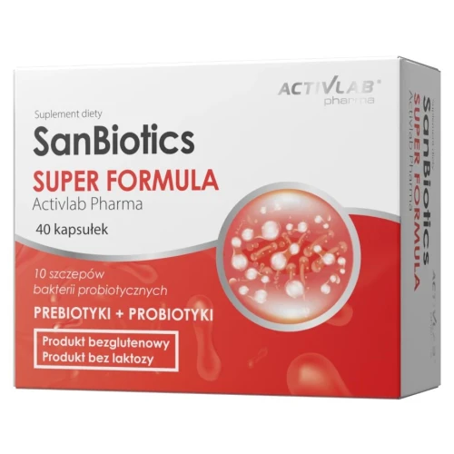 SanBiotics SUPER FORMULA, 40 kapsułek - 200 milionów CFU w jednej kapsułce