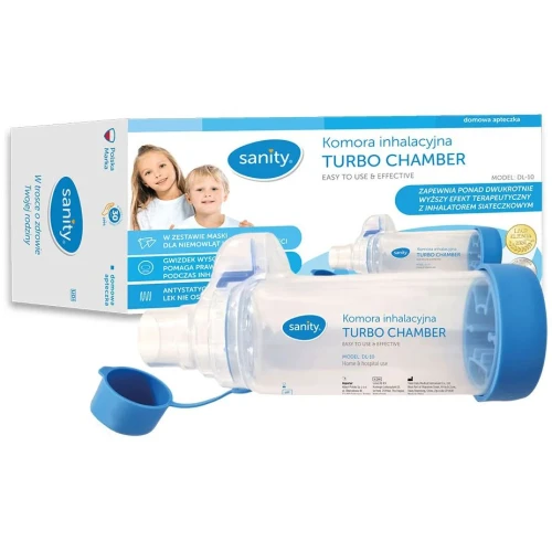 Sanity Turbo Chamber Komora inhalacyjna DL-10, 1 sztuka - Do stosowania z inhalatorami pMDI