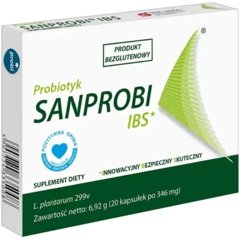 Sanprobi IBS 20 kapsułek - Ze szczepem bakterii probiotycznych Lactobacillus plantarum 299v