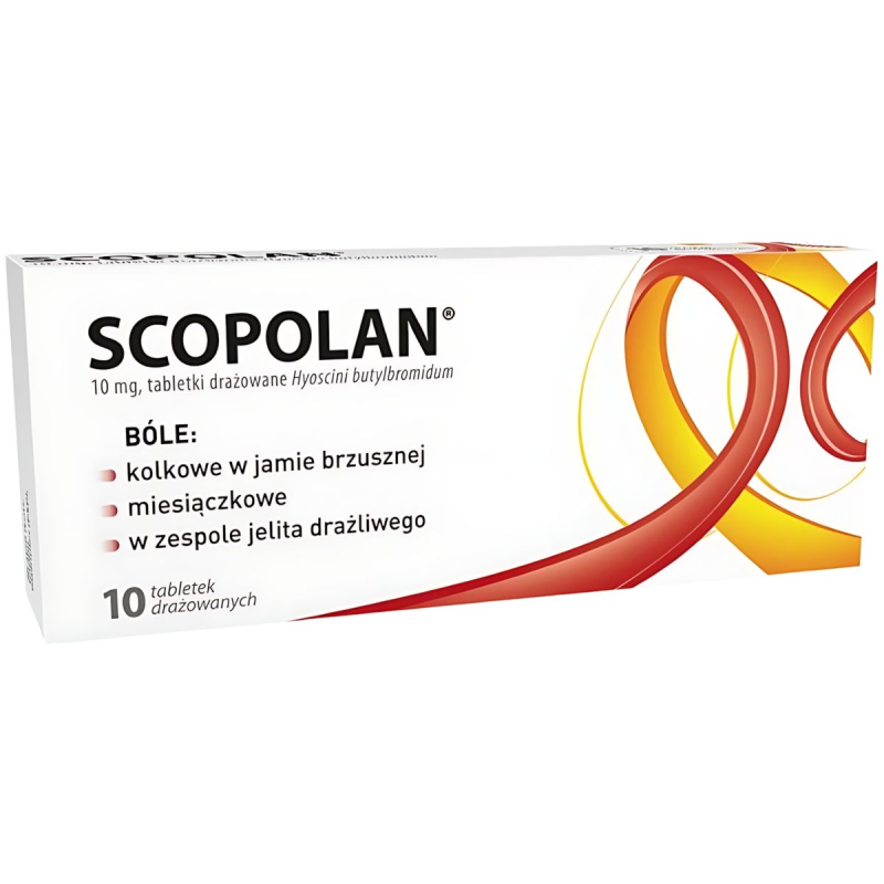Scopolan, 10 mg, 30 tabletek drażowanych - Lek na bolesne skurcze jelit
