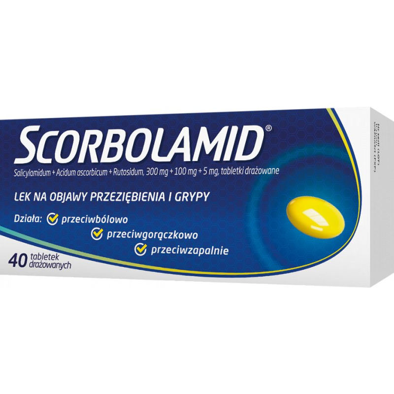 Scorbolamid, 40 tabletek drażowanych - Przeciwbólowo, przeciwgorączkowo, przeciwzapalnie