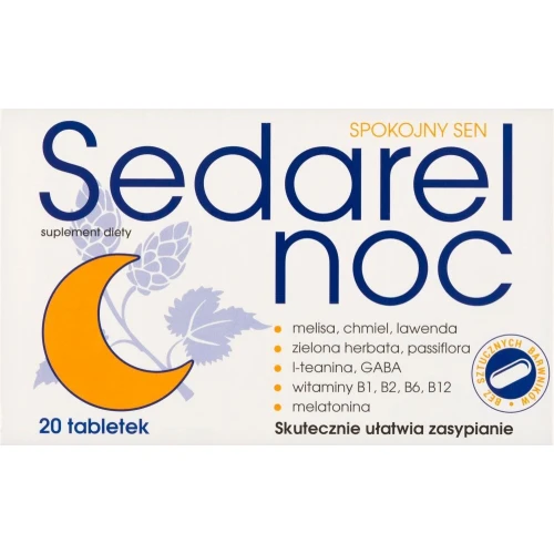 Sedarel Noc, 20 tabletek - Tabletki na sen