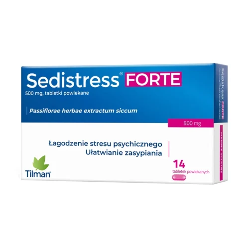 Sedistress Forte 500 mg, 14 tabletek - Do stosowania w celu łagodzenia objawów stresu psychicznego