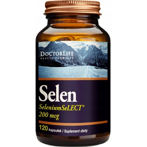 Doctor Life Selen 200 mcg, 120 kapsułek - Wysoka dawka Selenu w roślinnej kapsułce
