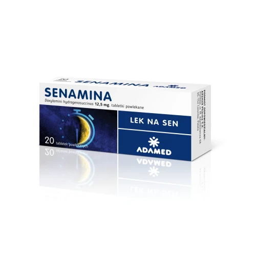 Senamina 12,5 mg, 20 tabletek - O działaniu nasennym i łagodnie uspokajającym