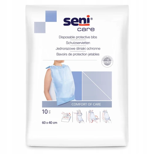 Seni Care Śliniaki ochronne z kieszonką dla dorosłych, 10 sztuk - Ułatwiają karmienie i toaletę