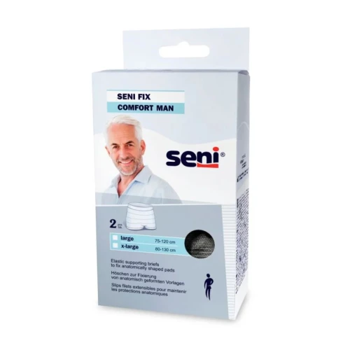 Seni Fix Comfort Man L Majtki mocujące dla mężczyzn, 2 sztuki - Wielorazowe majtki podtrzymujące pieluchy i wkłady