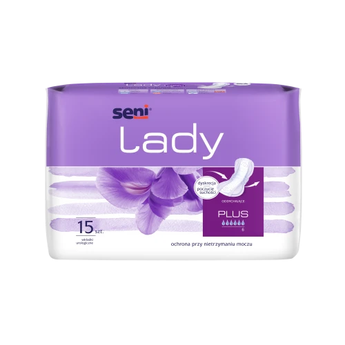 Seni Lady Plus Wkładki urologiczne dla kobiet, 15 sztuk - Zabezpieczają przy średnim nietrzymaniu moczu