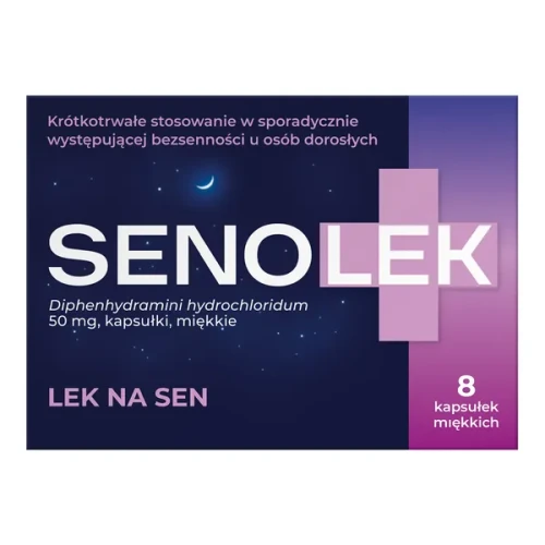 Senolek 50 mg, 8 kapsułek - Na sporadycznie występującą bezsenność