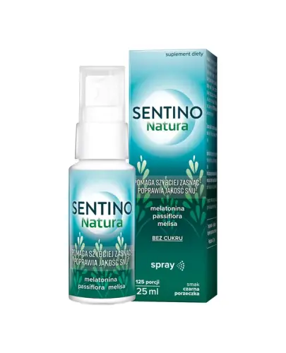 Sentino Natura spray o smaku czarnej porzeczki, 25 ml - Z melatoniną oraz naturalnymi wyciągami