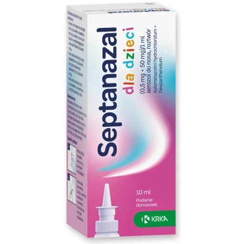 Septanazal dla dzieci (0,5 mg + 50 mg)/1 ml, aerozol do nosa 10 ml - Udrażnia nos i regeneruje śluzówkę