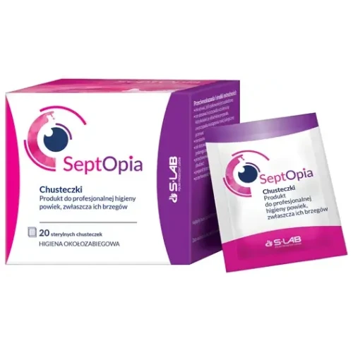 SeptOpia, chusteczki do higieny powiek, 20 sztuk - Usuwają zanieczyszczenia, łagodzą podrażnienia 