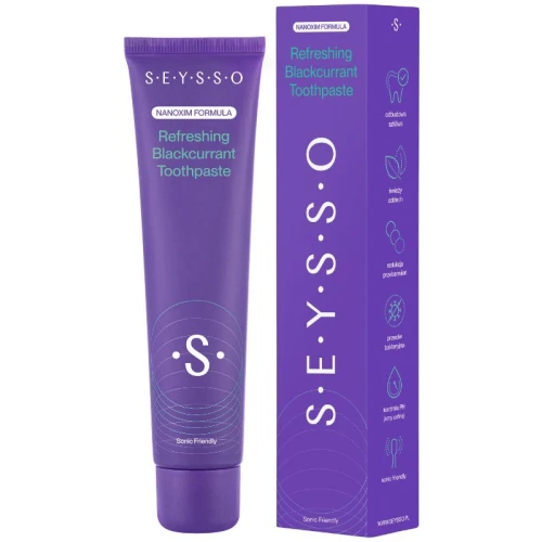 Seysso Color Refreshing Blackcurrant Odświeżająca Pasta do zębów, 75 ml - Smak czarnej porzeczki