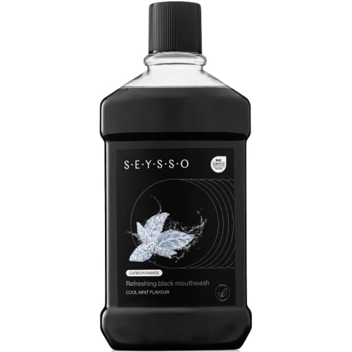 Seysso Carbon Black Płyn do płukania jamy ustnej, 500 ml - Z aktywnym węglem i fluorem