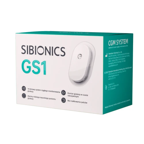Sibionics GS1 CGM System monitorowania glukozy, 1 sztuka - Glukometr bez nakłuwania, umożliwia ciągły pomiar cukru