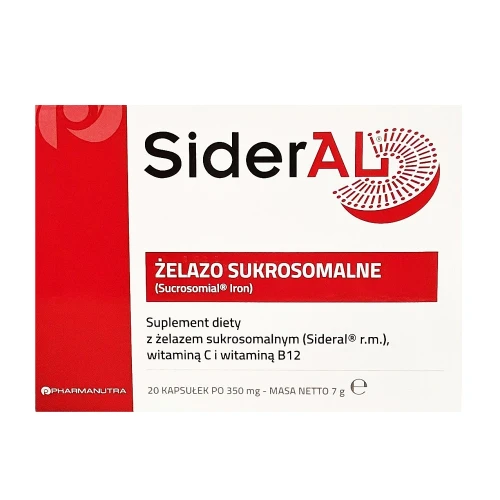 Sideral, 20 kapsułek - Innowacyjna formuła dobrze przyswajalnego żelaza