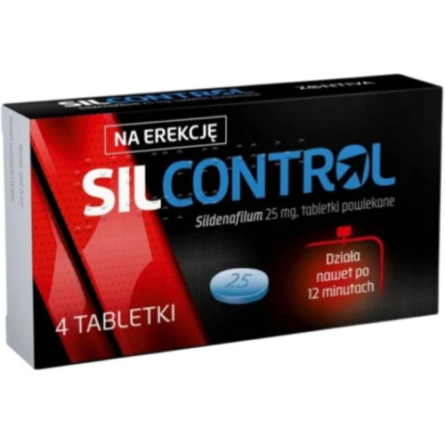 Silcontrol, 25 mg, 4 tabletki - Lek na erekcję