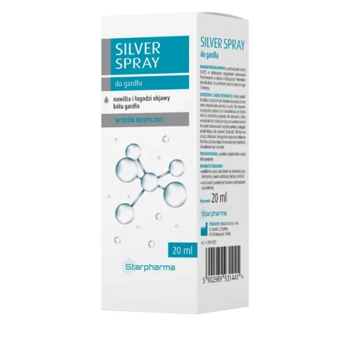 Silver Spray do gardła, 20 ml - Łagodzenie podrażnień, nawilżenie i ochrona śluzówki