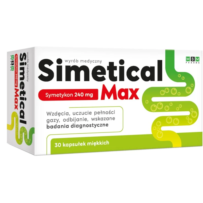 Simetical Max, 30 kapsułek - Łagodzi wzdęcia i uczucie pełności