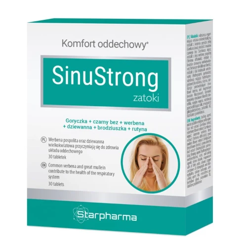 Sinustrong Zatoki, 30 tabletek - Kompleks składników wspierających komfort oddechowy