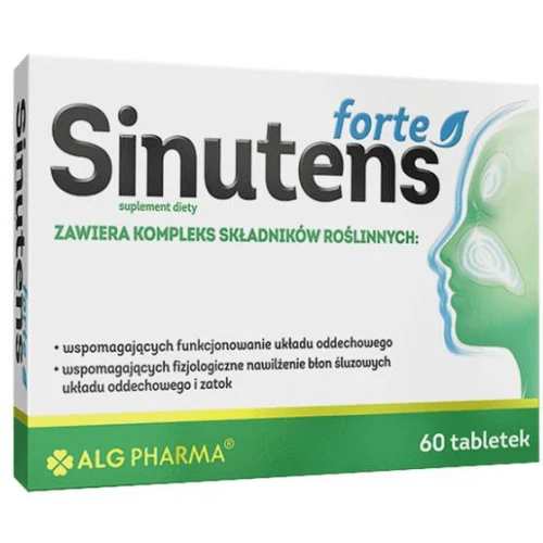 Sinutens Forte, 60 tabletek - Z ekstraktem z werbeny pospolitej i kwiatu pierwiosnka – wsparcie funkcjonowania układu oddechowego