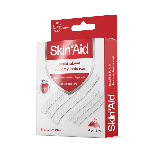 Skin Aid Paski jałowe do zamykania ran, 11 sztuk - Hipoalergiczne, włókninowe