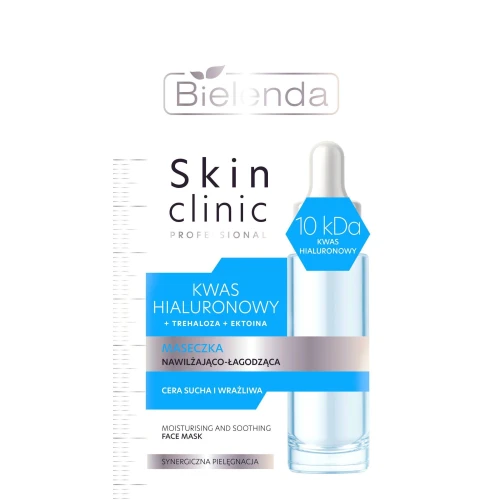 Bielenda Skin Clinic Professional Kwas Hialuronowy Maseczka nawilżająco-łagodząca, 8 g - Do suchej i wrażliwej skóry