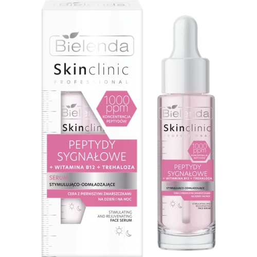 Bielenda Skin Clinic Professional Peptydy Sygnałowe Serum stymulująco-odmładzające, 30 ml - Do skóry wymagającej regeneracji i ujędrnienia