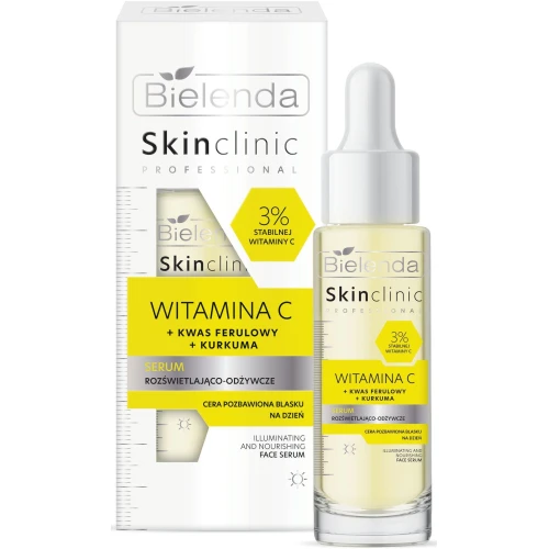 Bielenda Skin Clinic Professional Witamina C Serum rozświetlająco-odżywcze, 30 ml - Na przebarwienia i zmęczoną cerę