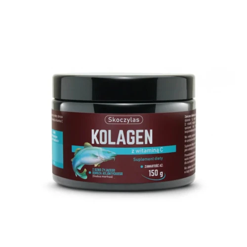 Skoczylas Kolagen z dorsza atlantyckiego dziko żyjącego z Witaminą C, 150 g - Składniki dla zdrowej skóry, kości i stawów