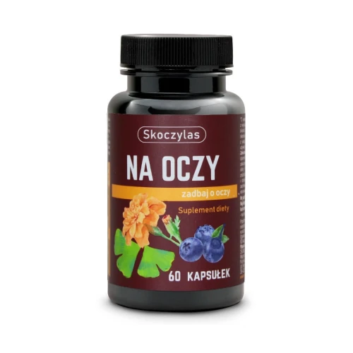 Skoczylas Na oczy Aksamitka, luteina, zeaksantyna, 60 kapsułek - Dla zdrowych oczu i prawidłowego widzenia