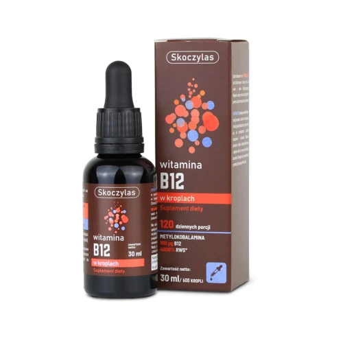 Skoczylas Witamina B12 w kroplach (forma metylowana), 30 ml - Naturalne wsparcie energii i układu nerwowego