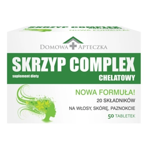Skrzyp Complex Chelatowy, 50 tabletek - Dla zdrowych włosów, skóry i paznokci – z witaminami i minerałami w formie chelatów