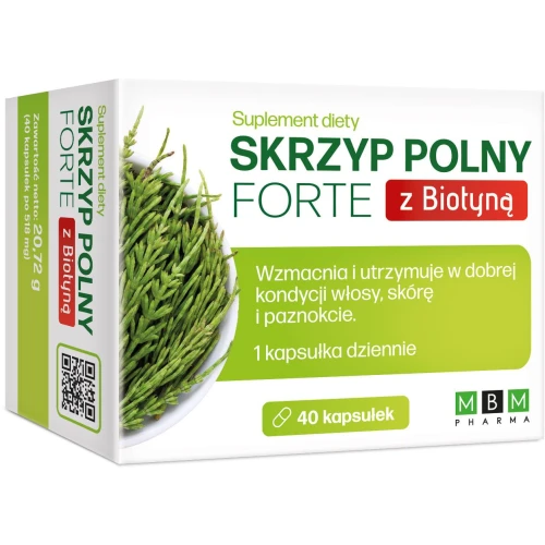 Skrzyp Polny Forte z Biotyną, 40 kapsułek - Suplement na włosy