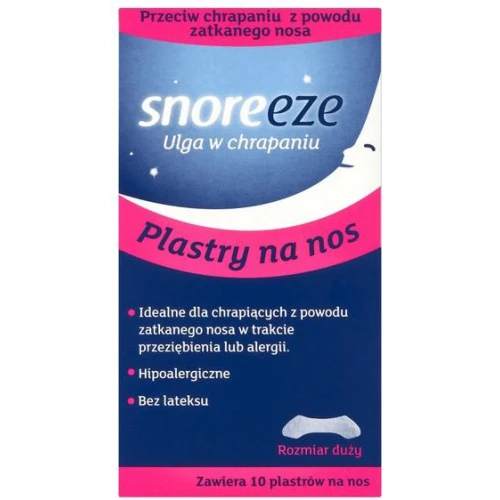 Snoreeze Plastry na nos, rozmiar duży, 10 sztuk - Plastry na chrapanie