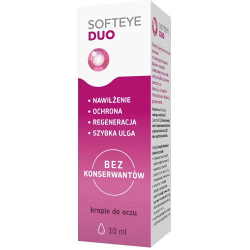 Softeye Duo, krople 10 ml - Łagodzą podrażnienia i objawy w zespołu suchego oka
