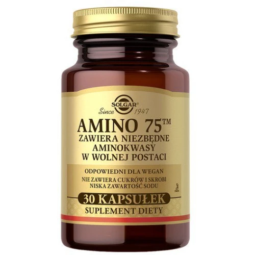 Solgar Amino 75, 30 kapsułek - Suplementacja diety w aminokwasy w wolnej postaci